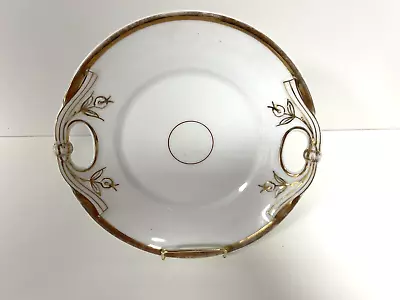 Old Paris Porcelain Empire White & Gold Round Double Handled Serving Plate 10  • $38.50