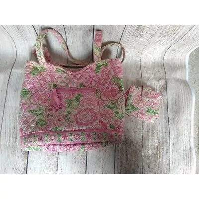 Vera Bradley Pink Floral Shoulder Bag And Wallet Set • $22.49