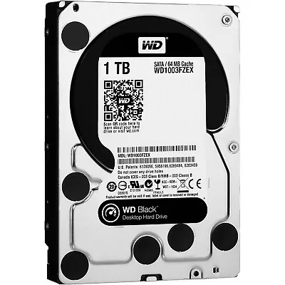 Western Digital WD Black 1TB 3.5  SATA Internal Desktop Hard Drive HDD 7200RPM • $176
