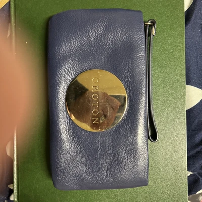 $20 • Buy Blue Leather Oroton Clutch Purse