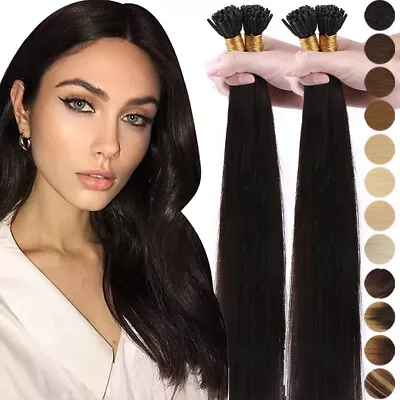 50g-150g Stick I Tip 100% Real Indian Remy Human Hair Extensions Pre-bonded USPS • $36.80