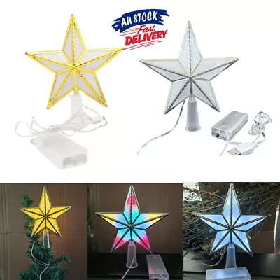 Christmas Tree Topper LED Glowing Star Light Projector 3D Party Xmas Decor • $13.29