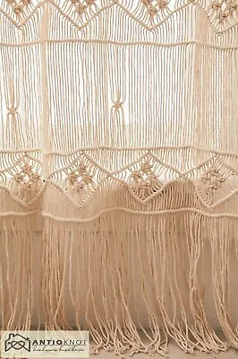 Macrame Door Curtain | Large Wedding Backdrop | Large Tapestry | Window Curtain • $127