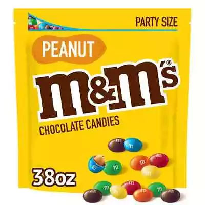 M&M'S Peanut Milk Chocolate Candy Super Bowl Chocolates Party Size 38 Oz Bag • $13.75