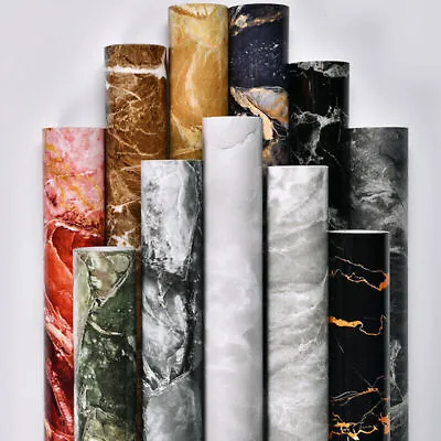 10ft-32ft Vinyl Marble Wallpaper Self Adhesive Kitchen Counter Top Cabinet Wrap • $49.49