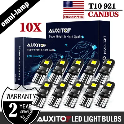 AUXITO 10x T10 194 2825 LED Light Bulb 168 White Super Bright Canbus Error Free • $7.99