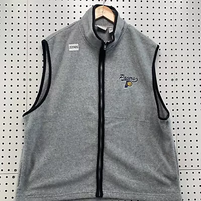 Indiana Pacers Fleece Sleeveless Vest Gray Adult XL Pro Edge 24x27 Jacket • $18.88