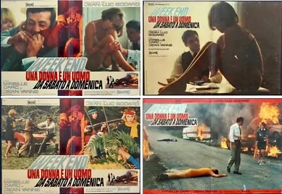 WEEKEND Italian Fotobusta Movie Posters X4 JEAN-LUC GODARD MIREILLE DARC 1967 • $400