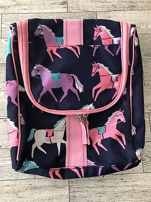 Pottery Barn KIDS Pink Purple Horses Toiletry Travel Bag Case • $14.99