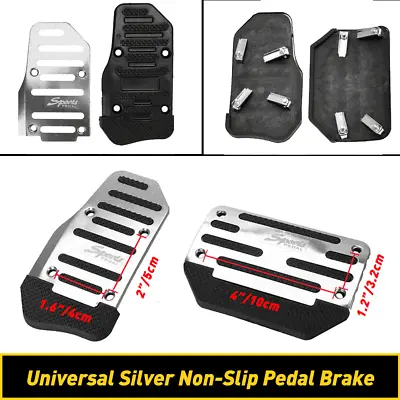 Silver Non-Slip Automatic Gas Brake Foot Pedal Pad Cover Universal Ship For Free • $12.99