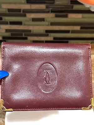 Cartier Leather Card Wallet-Bordeaux  • $139