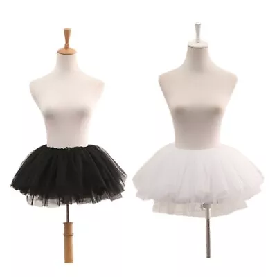Women Layered Tulle Mini Tutu Skater Skirt Pleated Petticoat For Cosplay Party • £10.24