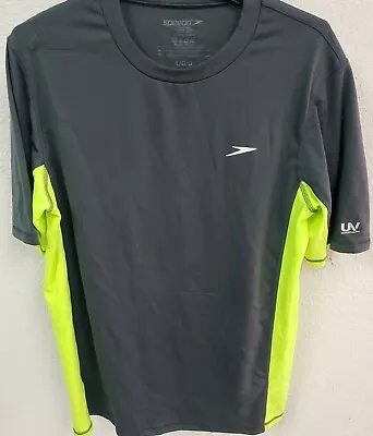 **DEFECTIVE**Speedo Men's Uv Swim Shirt Short Sleeve Longview Tee Sport NeonL • $15.54