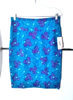 New Women's Lularoe Cassie Disney Blue Minnie Mouse Print Pencil Skirt Size L • $34.99