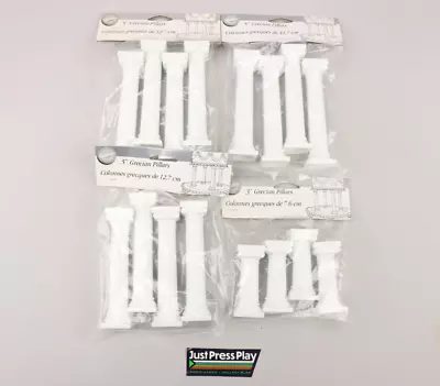 Lot Of 4 NOS 4-Packs 1998 Wilton Grecian Wedding Cake Pillars Columns 3  & 5  • £38.56