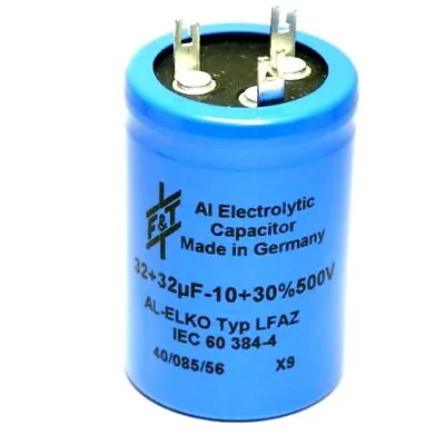 F&T 32uF/32uf Multisection Can Capacitor For Marshall Amps And Others • $19.89