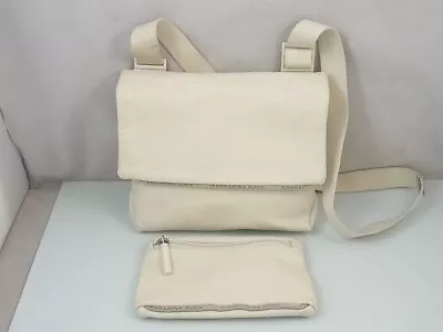 Mandarina Duck Shoulder Bag Leather Beige With Case Removable Strap Ladies • $354.85