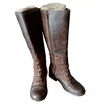 Brown Retro Style Riding Boots 7b Steampunk 1940s Dieselpunk • $50