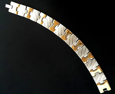 Vintage / Modern  - Mens Gold & Silver Toned Stainless Steel Bracelet!! • $10