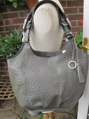 Edina Ronay LEATHER TOTE In Green Ostrich Quality Designer BAG Handbag £595 Bnwt • £295