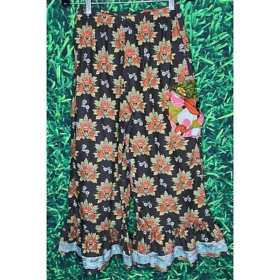 Matilda Jane Field Trip Thelma Ruffles Pants Girls Size 10 Brown Floral Lace • $19.99