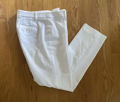 Talbots Women's 4P High Waist Straight Leg Pants White Stretch (B8) • $14.99