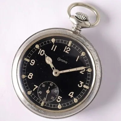 Grana German Army Pocket Watch 1940 Manual Winding Ref.DHCal.K.F.262 Nickel • $3627.04