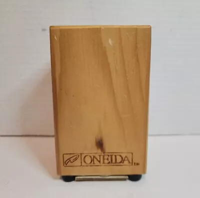 Oneida Steak Knife Block Wooden Storage Empty Wood Cutlery 8 Slot Small Compact • $14.99