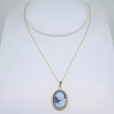 10k Yellow Gold 'Gift From Heaven' Mother & Child Cameo-Style Pendant Necklace • $149