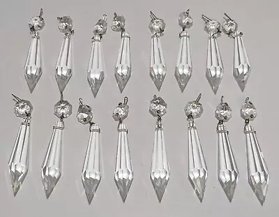 Lot Of 16 Vintage Unused Crystal Glass Faceted Dangle Prisms Czech Republic  • $29.99