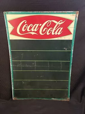 1960 Vintage Coca Cola Fish Tail Menu Chalkboard • $300