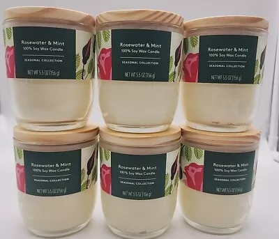 Everspring Limited Edition 100% Soy Wax Candles Rosewater & Mint 5.5 Oz 6 Pack • $29.99