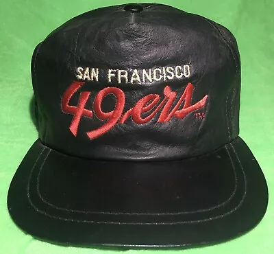 $25.99 • Buy Vintage Authentic Headmasters San Francisco 49ers Script LEATHER SnapBack Cap