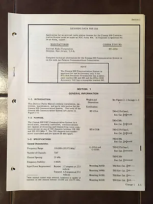 Cessna 800 ARC RT-131A RTA-131B & C-131A/S Comm Install Manual • $76.03