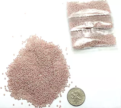 RARE Antique/Vintage Seed Beads-14-16/0 Pale Pearlized Cheyenne Pink 5.5g Bags  • $5.95