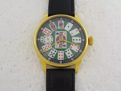 Molnija PLAYING CARDS MARRIAGE!!! Vintage Russian Beautiful GOLD Watch EXCELLENT • $100