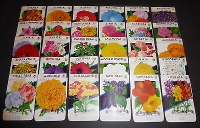 30 DIFF VINTAGE SEED PACKET LOT 1930s-1970 FLOWERS GARDEN TEXAS GENERAL STORE A1 • £23.71