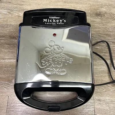 MICKEY MOUSE VTG. Villaware 1400 Watts 4 A Time Wafflemaker Disney Model 5555-02 • $49.99