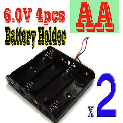 £3.23 • Buy 2 X Battery Holder Case 4x AA 6V With 6  Leads Box P