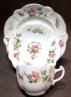 Antique Allertons Ltd Pattern 3340 Delicate Cup Saucer & Tea Plate Trio • £6