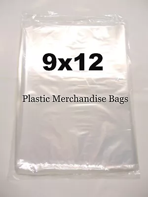 100 Poly Merchandise Bags 9''x 12'' Clear 1 Mil Plastic Apparel Bags  9x12 • $9.95