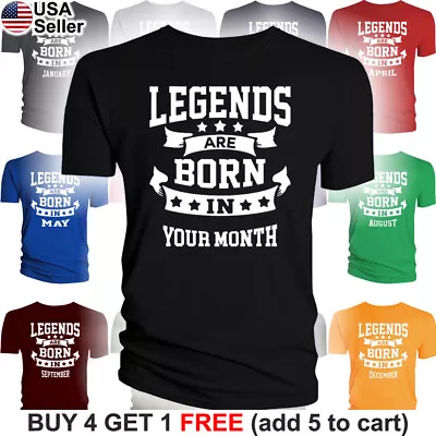 Legends Are Born In Month T-Shirt Birthday Gift Men Women Funny Kings On X157 • $10.75