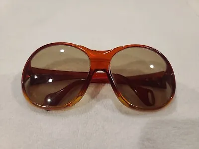 Vintage Zeiss Marwitz 8049 Oversized 70s Amber Eyeglasses Frame ONLY Germany • $24.99