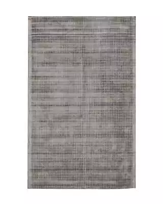 Handwoven Viscose Silver Contemporary Solid Milano Rug Made In India • $1324.95