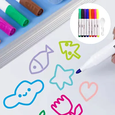 Whiteboard Drawing Kids Toy Magical Water Painting Pen Smooth Erasable Floating • £5.38