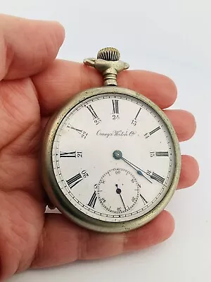 Vintage Omega Watch Co. Silverode Nickel Pocket Watch - NOT WORKING • $36.79