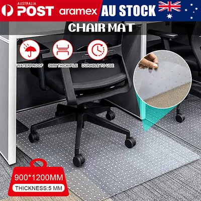Chair Mat Carpet Floor Office Home Computer Work Vinyl PVC Plastic 1200 X 900mm • $22.90