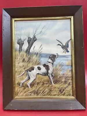 Vintage Dog Print - Mallard Ducks 9 X 12 Inches Wood Frame • $24