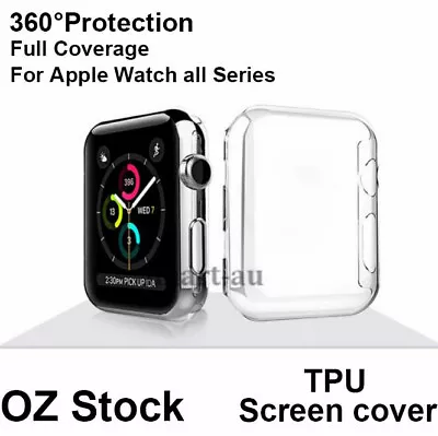 $3.99 • Buy Apple Watch Full Screen Protector Cover TPU 7 6 5 4 3 2 1 SE 38 42 40 44 45 41mm