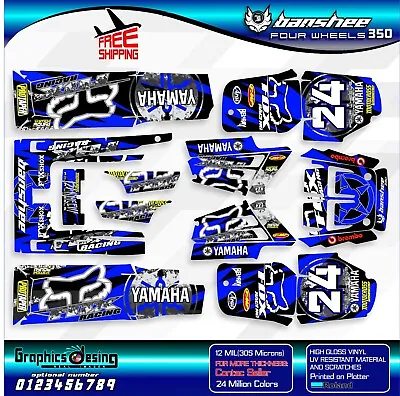 Yamaha Banshee 350 Full Graphics Kit Decals Sticker Atv Free Shipping • $159